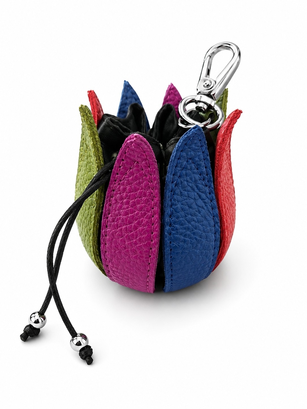 🌷Tulip Colorful BAG CHARM Petal Mini Pouch Keychain | Drawstring